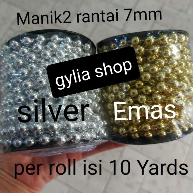 

ready !!! Manik Parcel / Manik Dekorasi / Manik Rantai Silver / Emas per roll