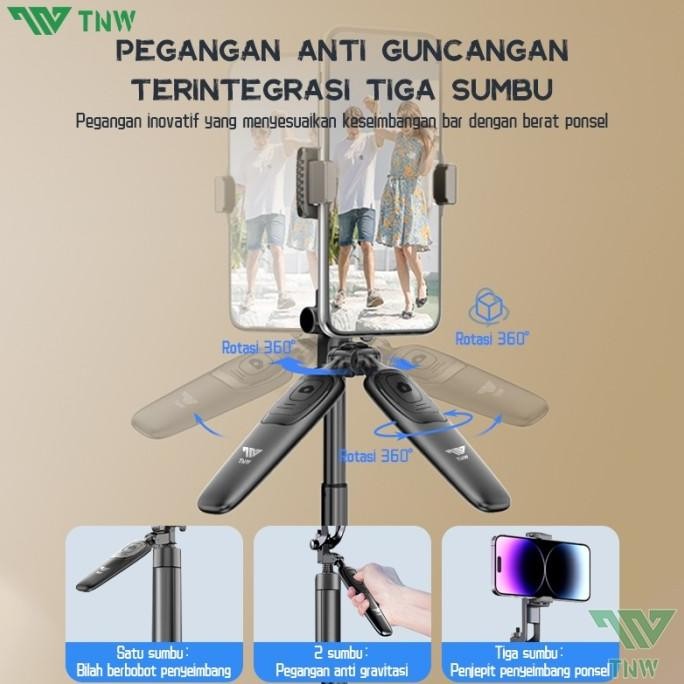 TERLARIS TNW T19 TONGSIS TRIPOD BLUETOOTH TONGSIS TRIPOD 190CM TONGSIS HP BLUETOOTH REMOTE SELFIE ST