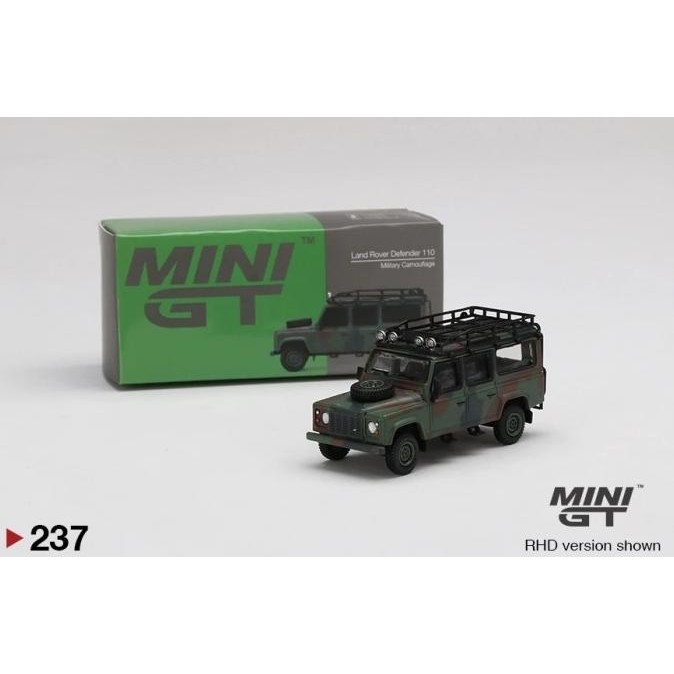 BEBAS ONGKIR - Diecast MINI GT LAND ROVER DEFENDER 110 Military Camouflage 237 Landy