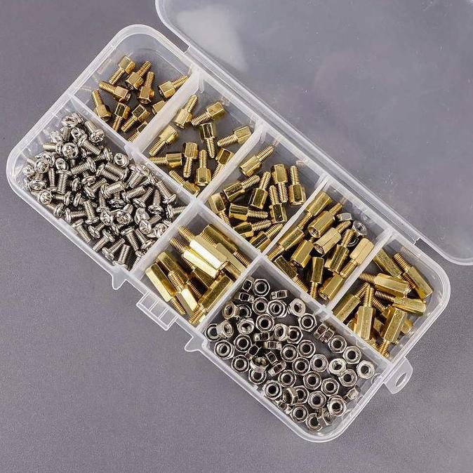 

Xhhd 180Pcs M3 Motherboard Standoffs & Screws & Nuts Kit, Hex Male-Female Brass Spacer Standoffs, Laptop Screws For Diy Computer Build, Electronic Projects, Raspberry Pi, Circuit Board Co