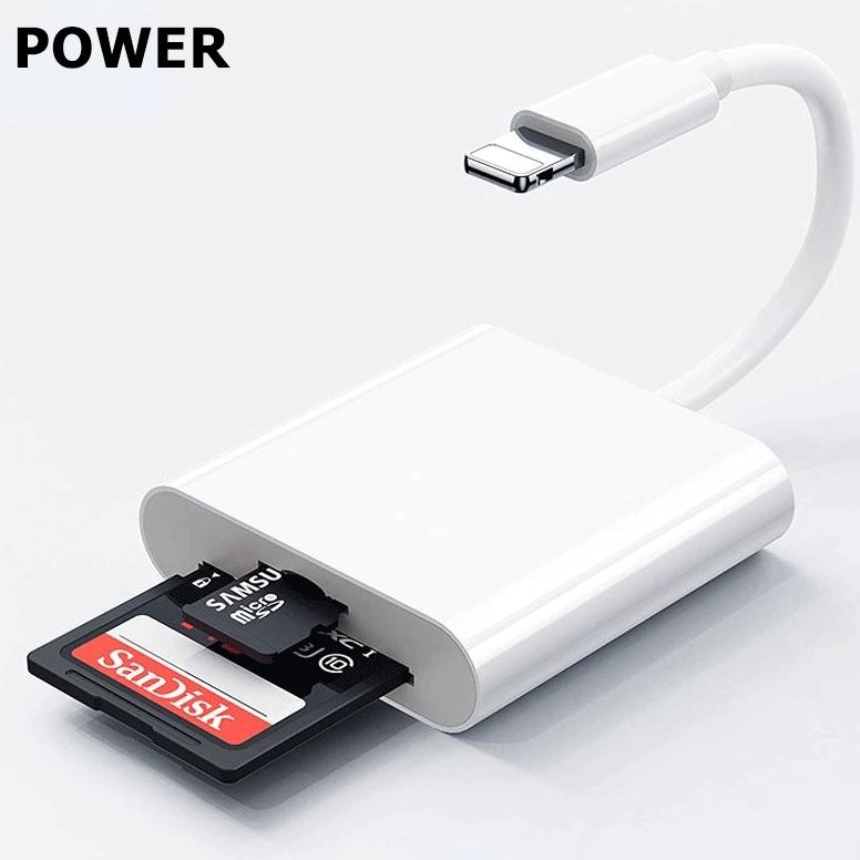 Power 2 In 1 Sd+Tf Card Reader  Iphone To Sd Card / Tf Card / Reader Adaptor Data Transfer