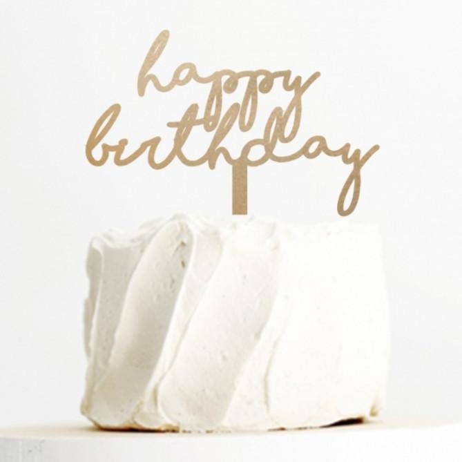 CUSTOM Cake Topper Akrilik (3) | Tulisan Happy Birthday | Hiasan Kue