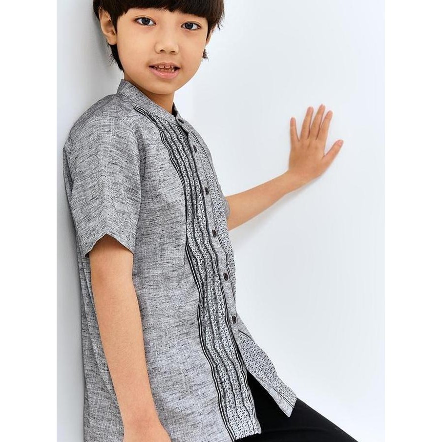 Carvil Baju Koko Anak Arrayan - Grey