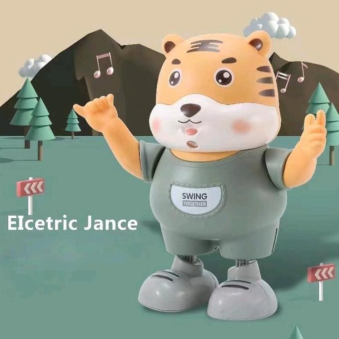 Robot Harimau Bernyanyi Dan Menari Listrik, Boneka Proyeksi Cahaya Dan Musik, Mainan Listrik, Robot,