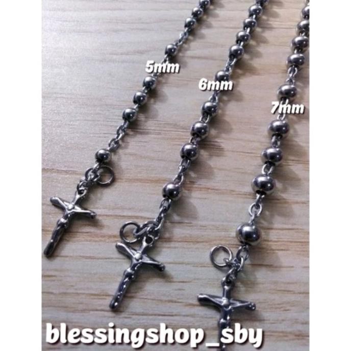 GELANG ROSARIO STAINLESS TITANIUM SILVER