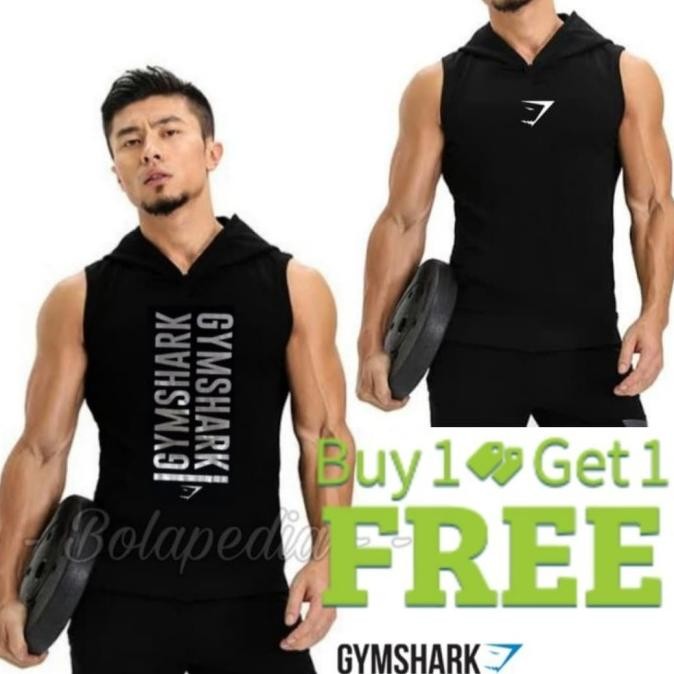 B1G1/ GYMSHARK HOODIE TANKTOP SINGLET FITNES GYM KAOS TRAINING RUNNING