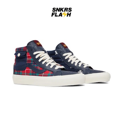 VANS Vault X Baracuta Sk8 Hi Pocket Lx1 Navy Sepatu Sneakers Pria - VN0A4UWX25I1 - Size 40.5