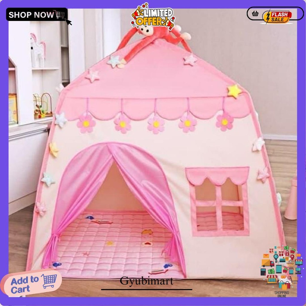 Tenda Princes / Mainan Tenda Anak Model Rumah Dengan Jendela / Tenda Camping Anak Mainan Rumah Rumah