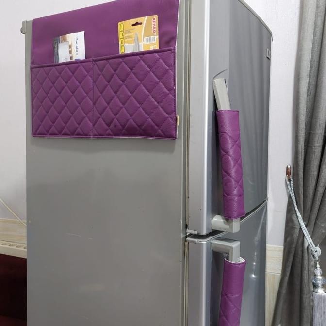 Satu Set Sarung Alas Taplak Kulkas ( 1 Alas + 2 cover Gagang ) Kulit GS