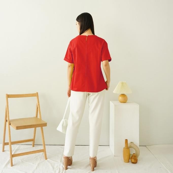 Atasan Blouse Wanita Blus Modern Katun Uniqlo Jumbo Casual Big size XL
