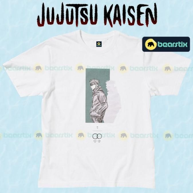 Satoru Gojo Jujutsu Kaisen Uniqlo Tshirt Streetwear Kaos Distro JJK