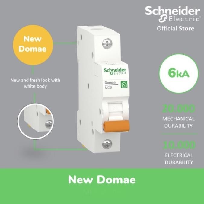 Diskon Mcb 10Ampere 1Phase Domae 6Ka Schneider Original