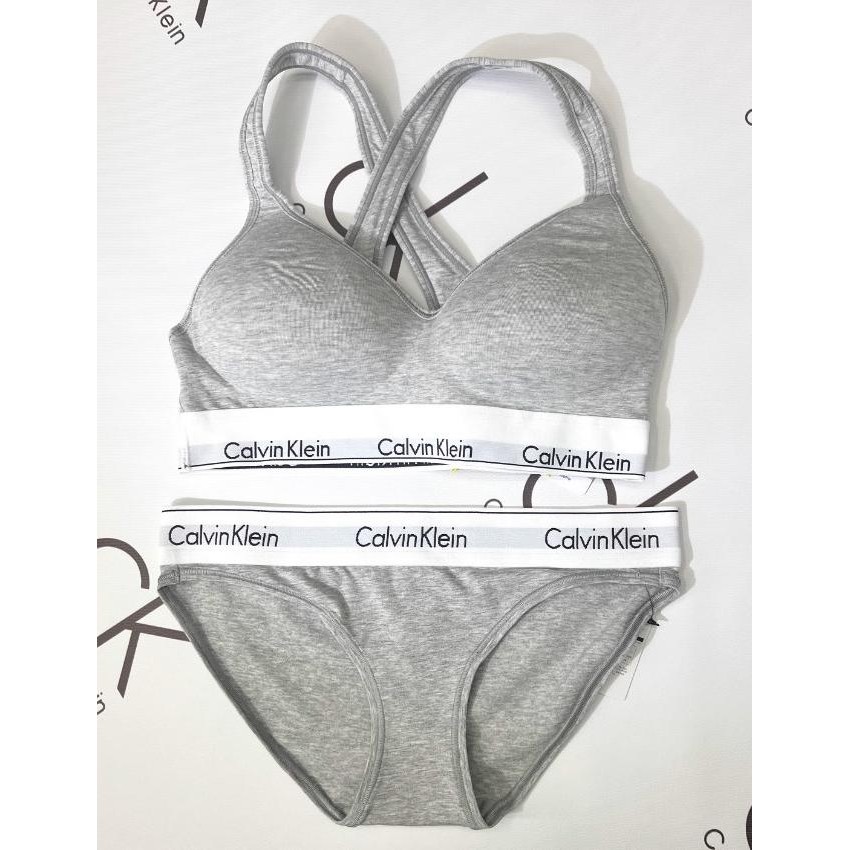 Sale Calvin Klein Ck Set Bra Olahraga Pakaian Dalam Katun Bra Tali Silang Pakaian Dalam Wanita