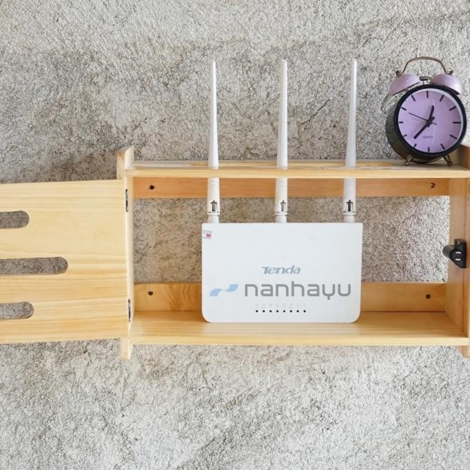 Terjangkau Kotak Penyimpan Router Wifi, Rak Wifi, Rak Kayu Penyimpan Router Wifi