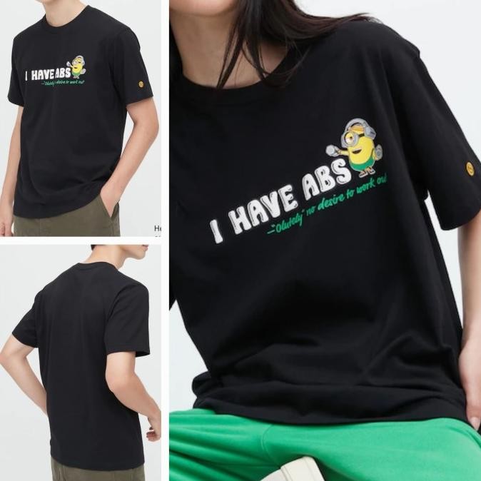 Kaos UNIQLO UT Minions Hitam Baru Original Asli