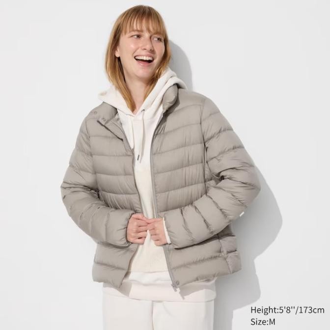 JAKET WANITA UNIQLO JACKET ULTRA LIGHT DOWN KERAH TEGAK 429453 GRAY