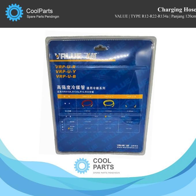 Charging Hose VALUE Type R12-R22-R134a, R410a Panjang 120cm