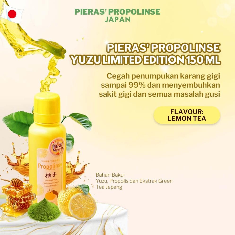 MARINA PIERAS PROPOLINSE YUZU TRAVEL SIZE MOUTHWASH 150ML MOUTHWASH OBAT KUMUR