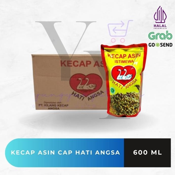 

Murah [Refill]1 Dus Isi 12 Bungkus Kecap Asin Cap Hati Angsa 600 Ml