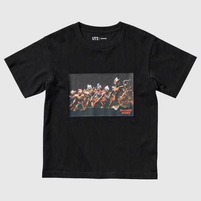 UNIQLO KAOS ANAK UT T-SHIRT ULTRAMAN LENGAN PENDEK BLACK