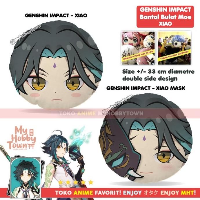NEW Bantal Bulat Moe Anime Genshin Impact : Xiao READY