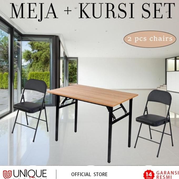 Set Meja Kursi Lipat 1 Meja 2 Kursi Meja Belajar Set Kursi Minimalis Meja dan Kursi Kantor Meja Lipa