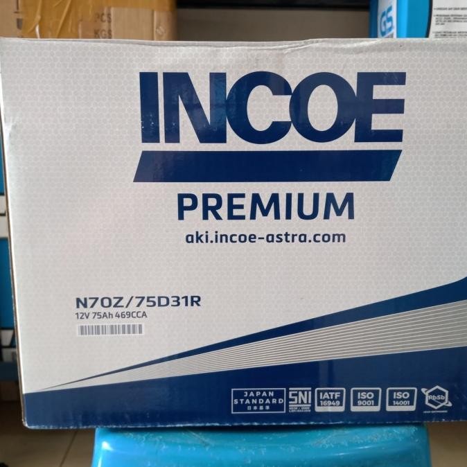 TERBARU - Aki mobil / Genset/ Incoe Premium N70Z / 75D31R/ astra.com/Incoe N 70Z