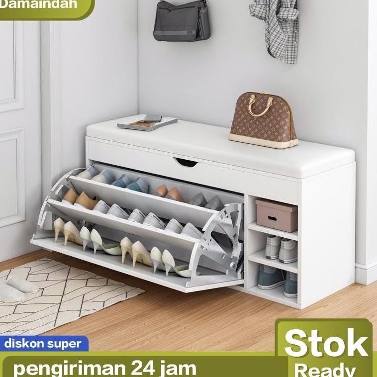Rak Sepatu Duduk Sofa / Rak Sepatu / Rak Sepatu dan Bangku MultifungsI/ Lemari Sepatu Dengan Dudukan