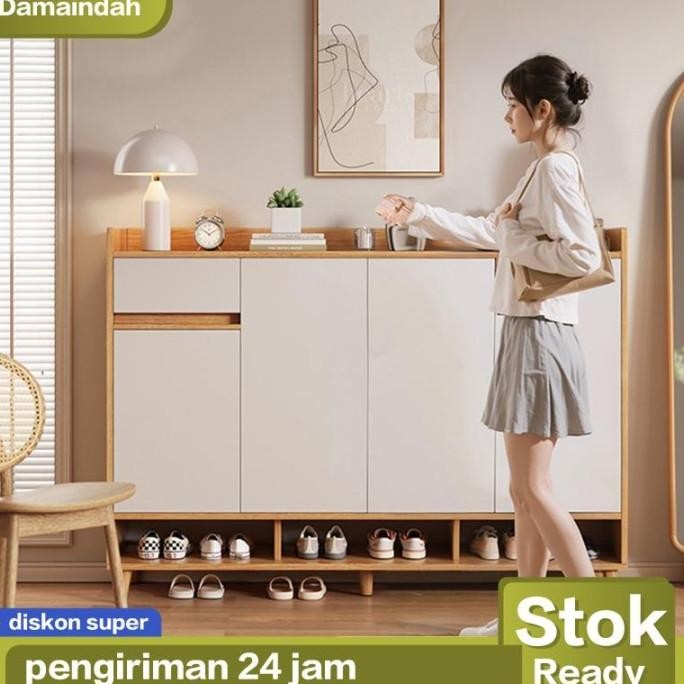 Lemari Sepatu Tertutup /Rak Sepatu Tertutup/Lemari Dapur Minimalis/Rak Sepatu Kayu/ Lemari Serbaguna