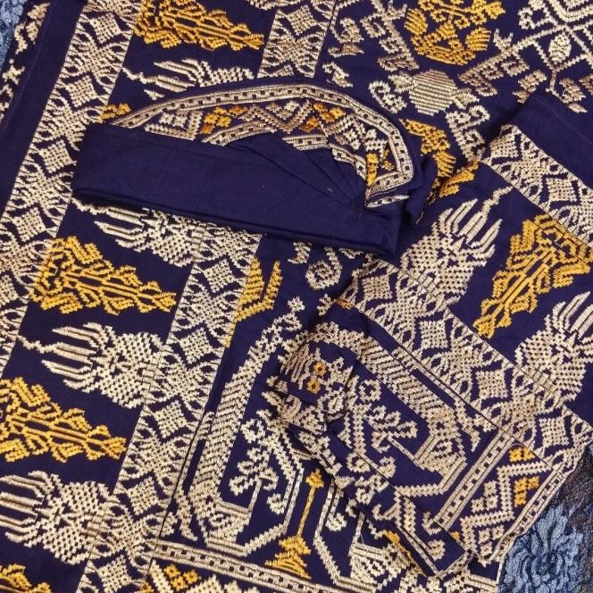 PAKAIAN ADAT BALI PRIA SET SAPUT UDENG SONGKET IKAT KEPALA KHAS BALI