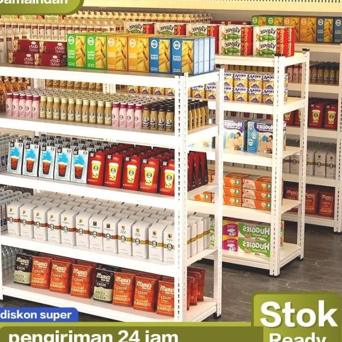 Rak Jualan Rak Susun Serbaguna Rak Toko Rak Besi Siku 5 Susun Rak Lemari Rak Untuk Jualan Rak Obral 