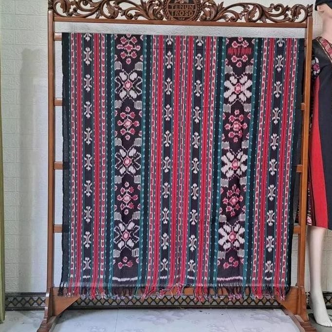 KAIN BATIK KAIN TENUN METERAN PANJANG WARNA MERAH MARUN MIX HIJAU KAEN BAHAN PAKAIAN KERJA KAIN TENU