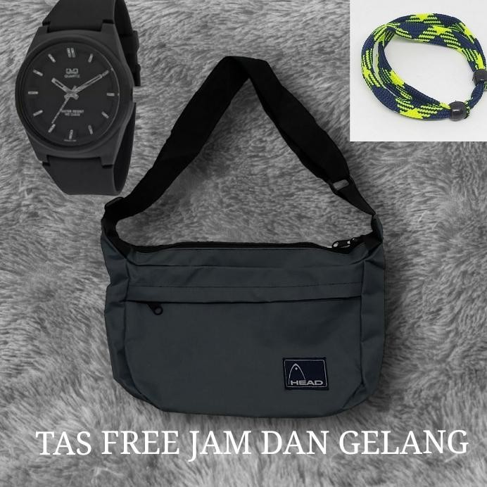 JAM TANGAN KARET PRIA FREE TAS +GELANG TANGAN / TAS WAISTBAG PRIA / TAS SELEMPANG BAHU PUNGGUNG DADA