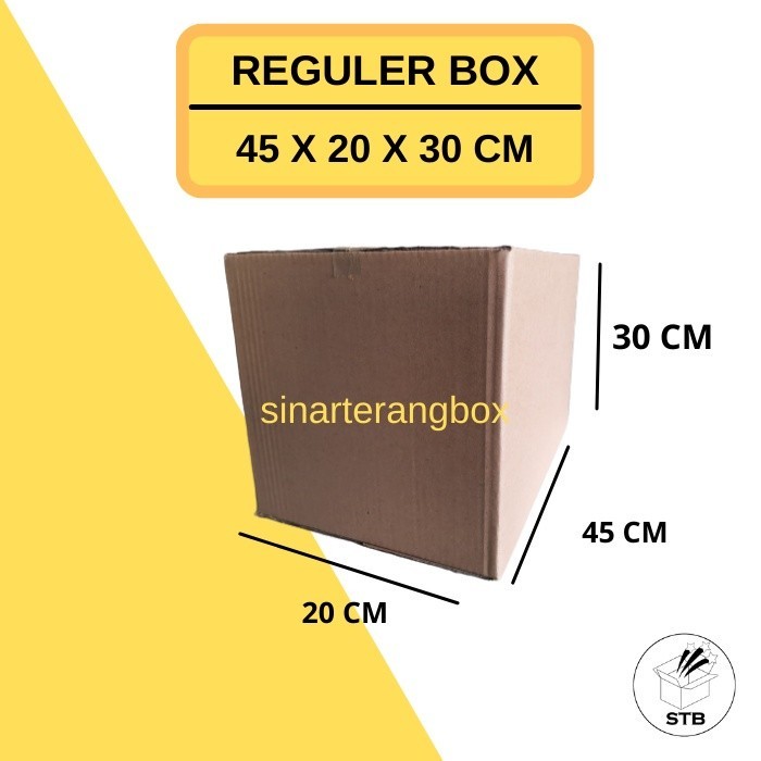 

45 X 20 X 30 CM KARDUS BOX POLOS KARTON PACKING DUS COKLAT BARU