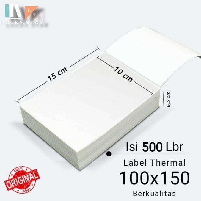 

Kertas Thermal Label Lipat Direct Barcode 100x150mm A6 Isi 500 Pcs by Radhiant official