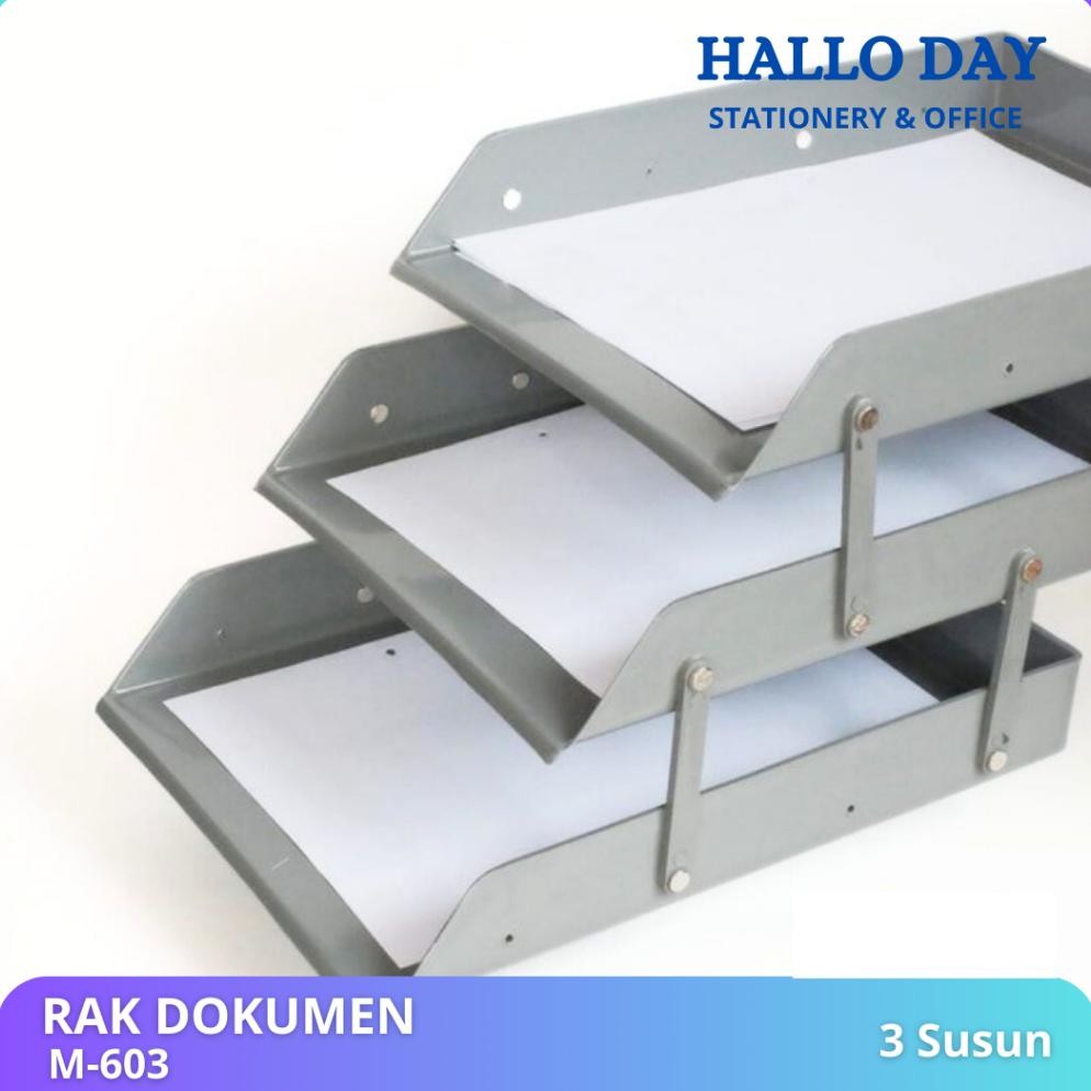 

H-4 Hd Rak 3 Susun/Laci Dokumen/Rak Organizer/Rak Kertas Meja/Penyimpanan Dokumen/Elevatet Tray