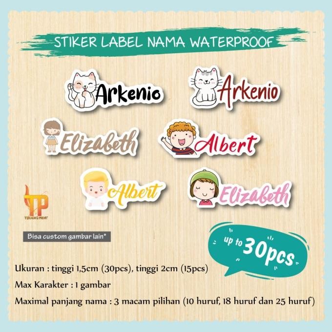 

STIKER STICKER LABEL NAMA ANAK WATERPROOF MURAH CUSTOM by Radhiant official