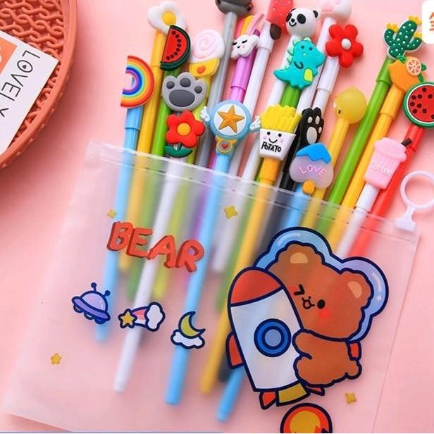 

[COD] 20 Pcs Pulpen/Pena Tinta Berkarakter Lucu (Free Pouch) Pena Stationery Pulpen by Radhiant official
