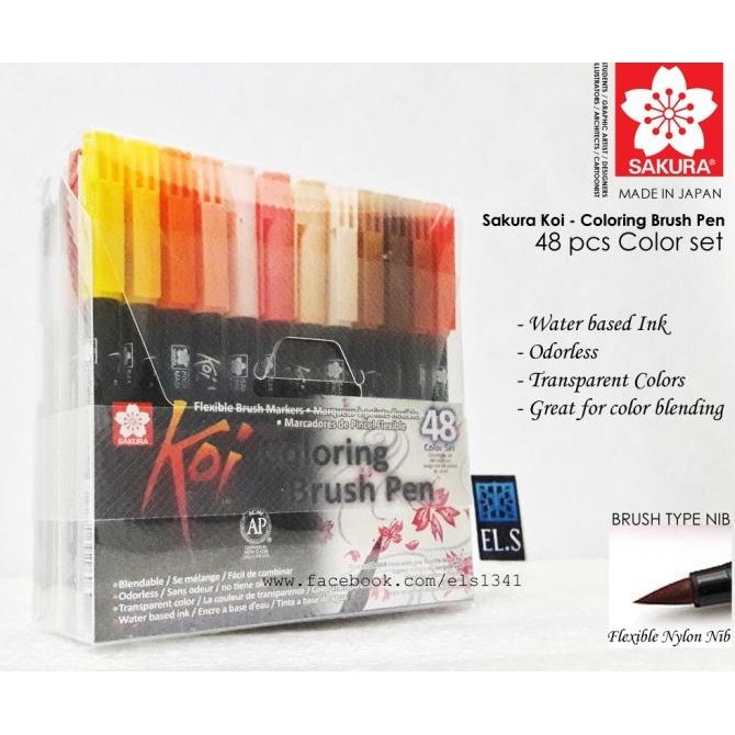 

Sakura Koi Coloring Brush Pen - 48 Color Set by Radhiant official