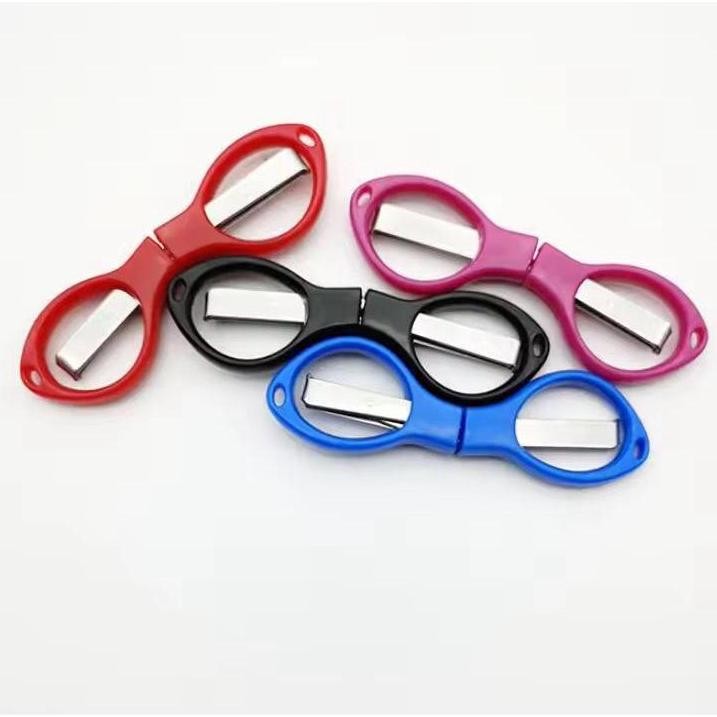 

rq-56 rwet-23 Gunting Lipat Portable Gunting Lipat Mini Travel Scissors Bentuk Kacamata Serbaguna Murah Viral
