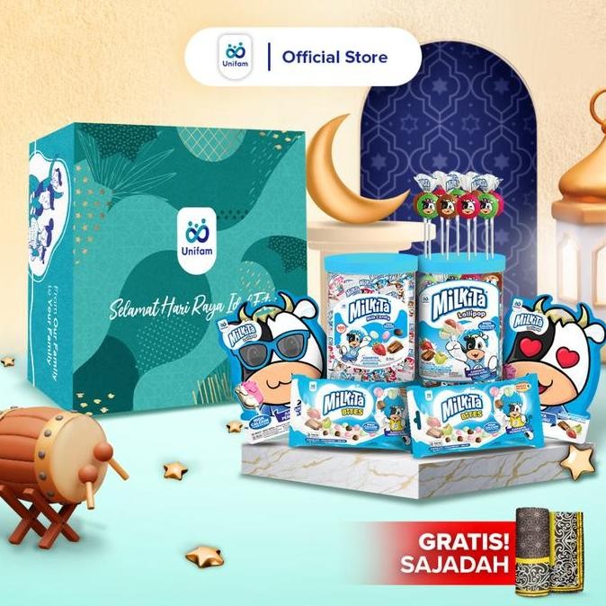 

Unifam Hampers Lebaran Idul Fitri Permen Susu Milklita (2 Toples & 4 Bag Permen)