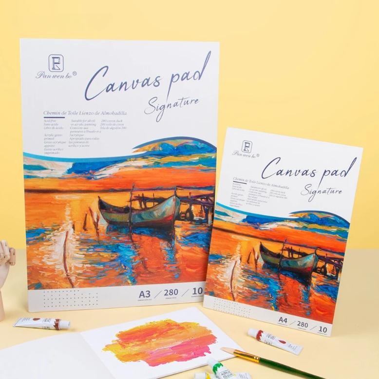 

A4/A5 Art Oil Painting Paper White Cotton Canvas Painting Book For Beginners Practice Paint Acrylic Oil Stick Canvas