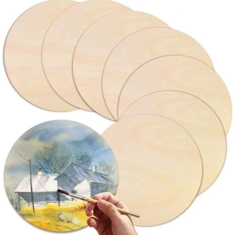 

5-30Cm Natural Unfinished Round Wood Slices Circles Discs For Diy Craft Kids Christmas Painting Toys Ornament Decor
