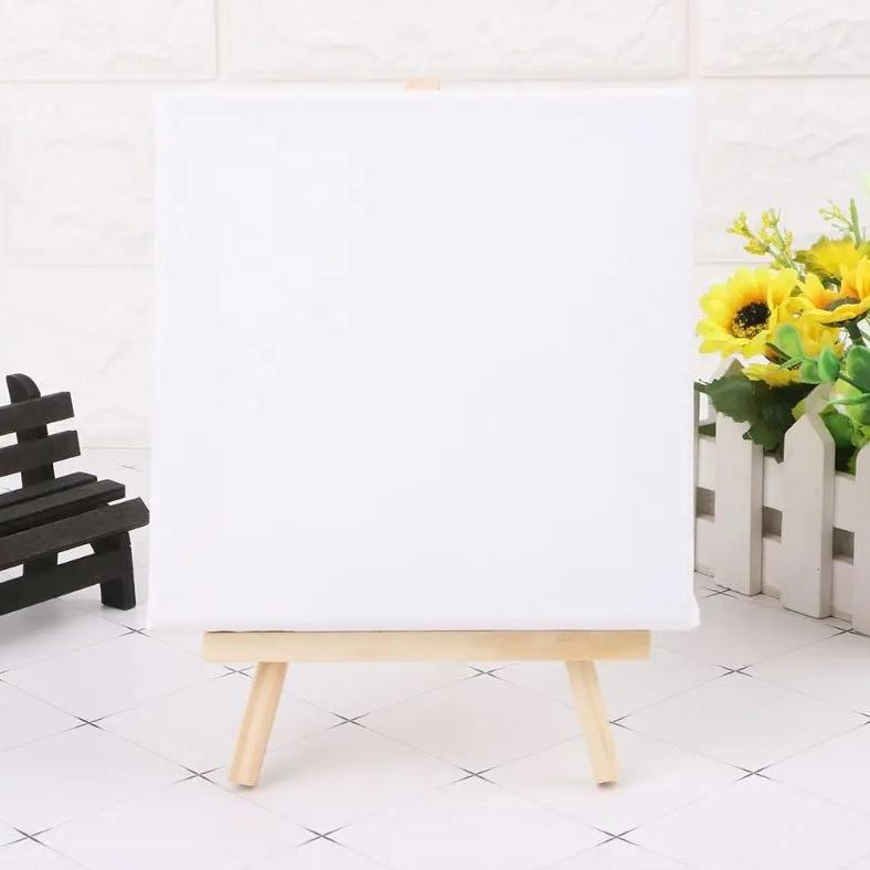 

Mini Canvas And Natural Easel Set Art Artist Stationery Kids Gifts Supplies For Home School Sketching Painting Gift