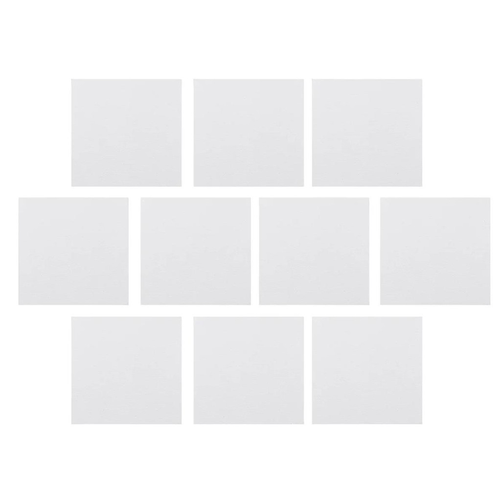 

10Pcs Oil Canvas Easel White Frame Painting Canvas Panel Boards Various Sizes Suitable For Gouache,Acrylic Painting,Graffiti
