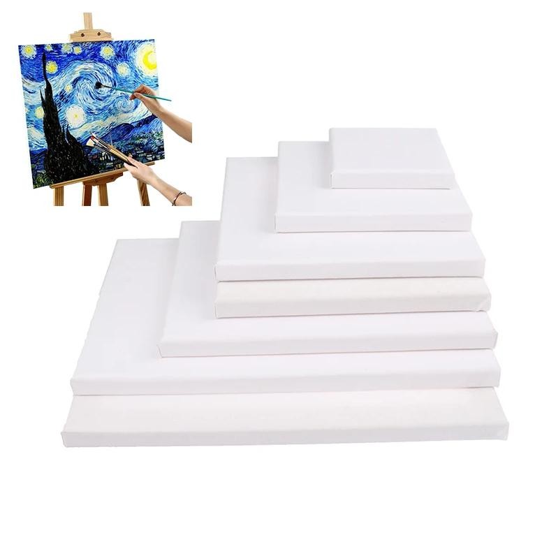 

White Blank Square Artist Canvas For Oil Painting On Canvas, Acrylic Watercolor Oil Paint With Wood Frame As Primer Accessories