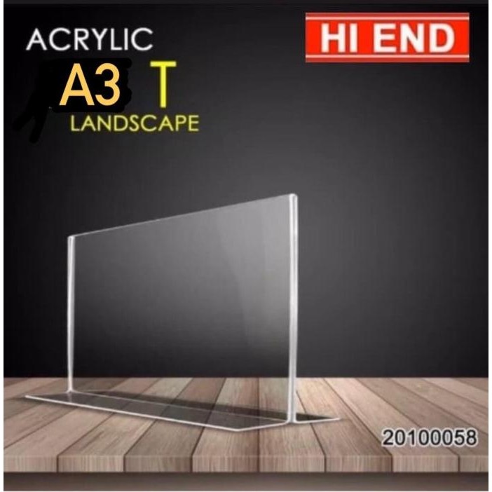 

ACRYLIC TENT HOLDER A3 T LANDSCAPE / AKRILIK A3 T BENTUK LANDSCAPE / murah