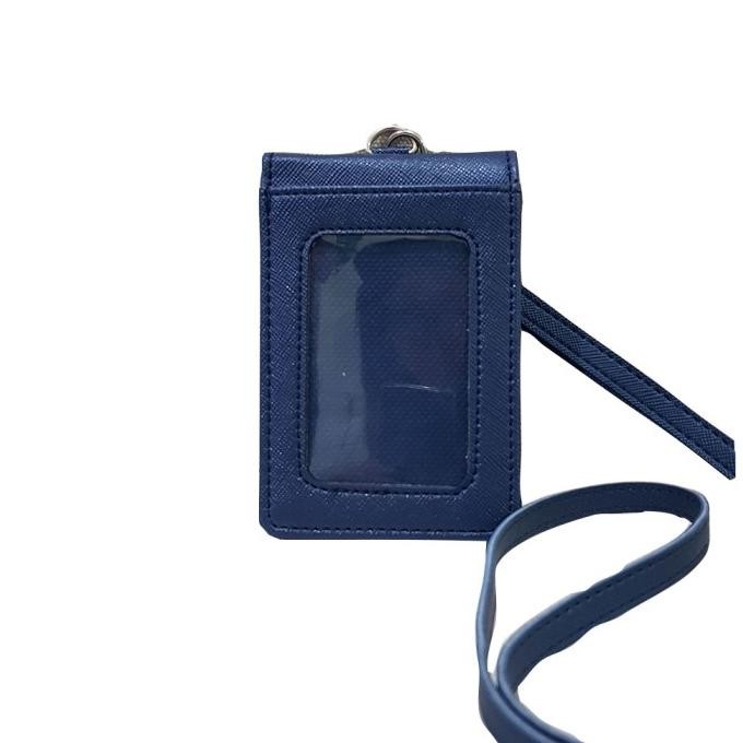 

Lanyard Kulit Magnet ID Card Holder Name Tag Kulit Mewah Biru Navy murah