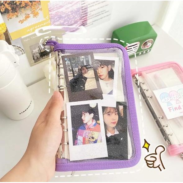 

Binder A6 6holes Binder Transparan Glitter for Journal Planner murah