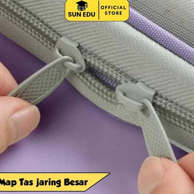 

Tas Dokumen Transparan 3 Lapis / Tas Buku Portabel Jaring Tas Penyimpanan Kertas Merah Stationery box file tas berkas murah